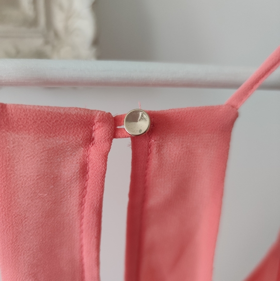 BERSHKA Flowy Spaghetti Strap Coral Blouse - Picture 4 of 6